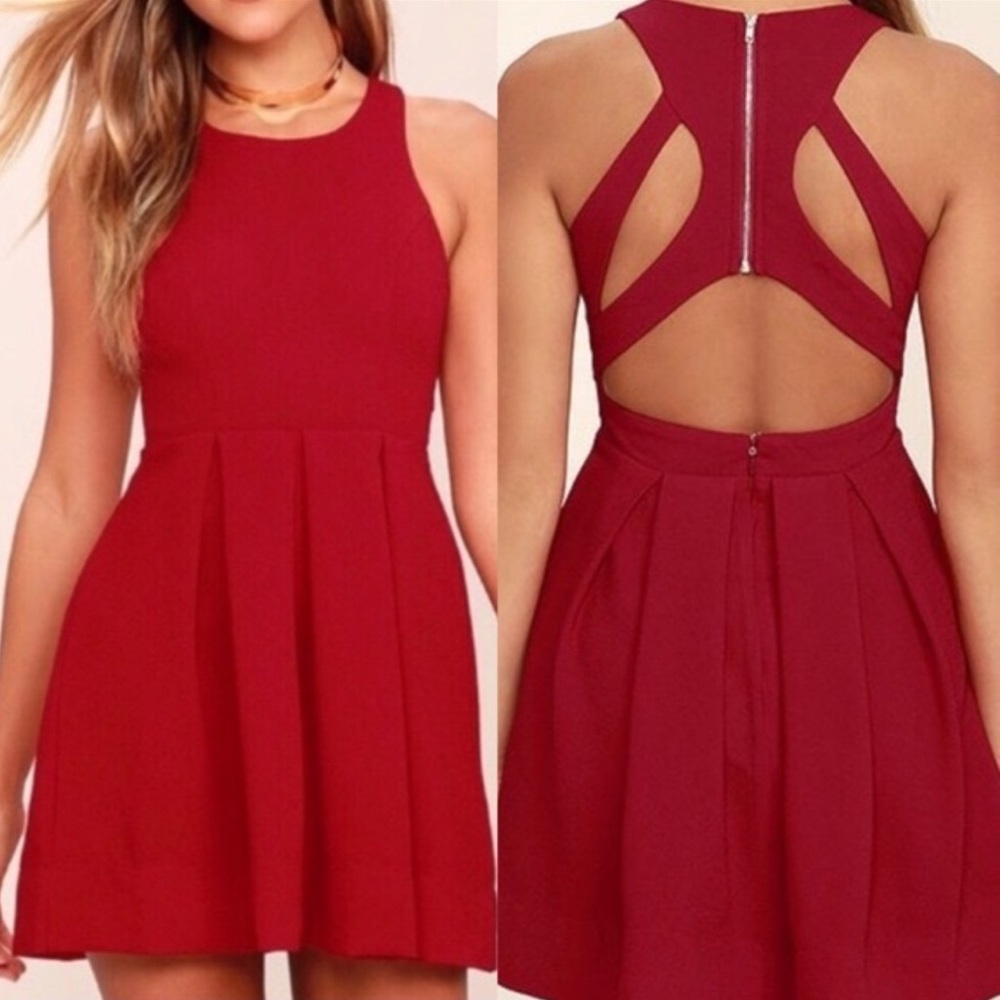 Lulu’s Red Zip Back Mini Dress